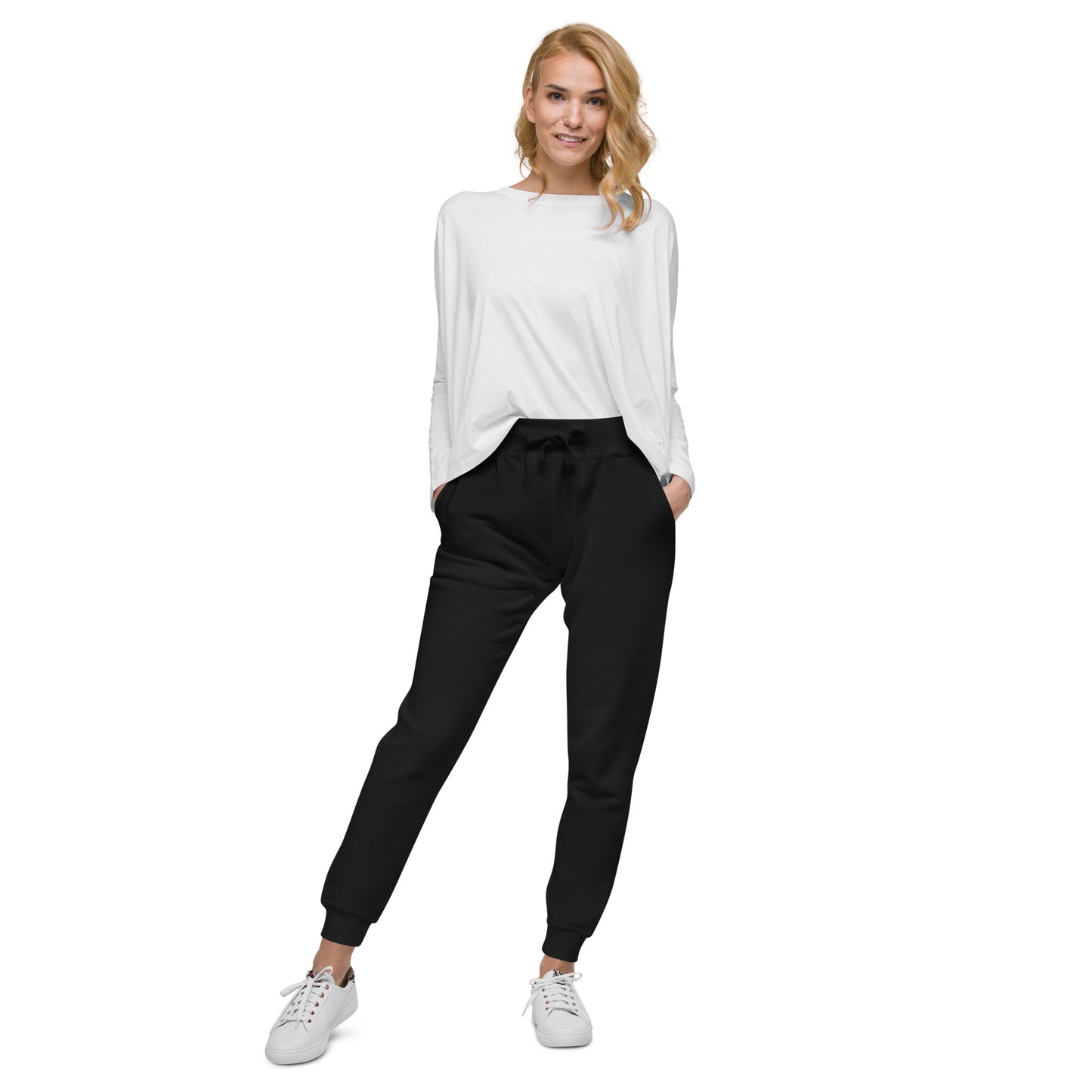 Classic Unisex Fleece Sweatpants - RED Wht/Red - 65% Cotton, 35% Poly