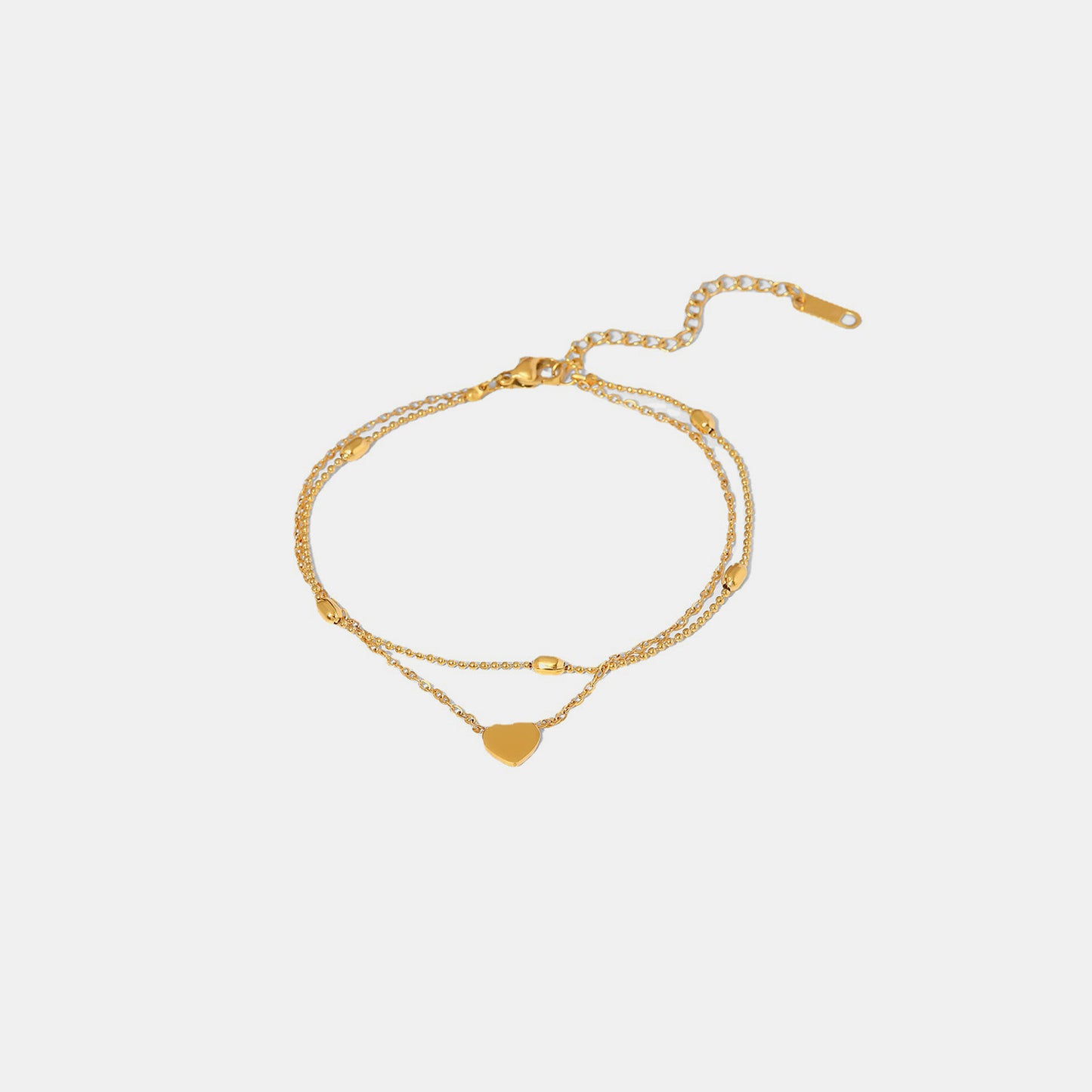 Heart Anklet - DOUBLE-LAYERED