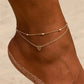 Heart Anklet - DOUBLE-LAYERED