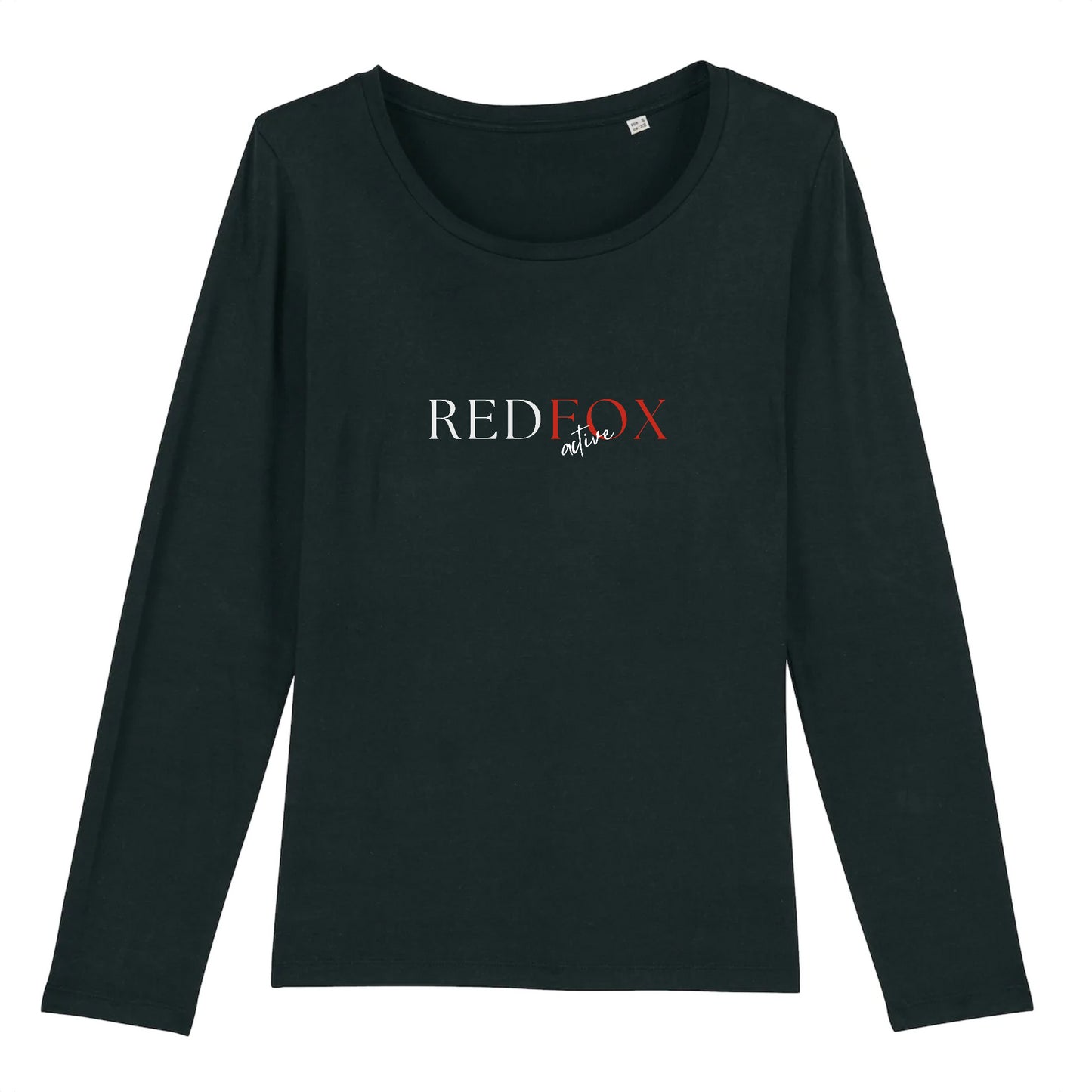 T-shirt à manches longues - REDFOX Active Blanc/Rouge - STELLA - 100% coton biologique